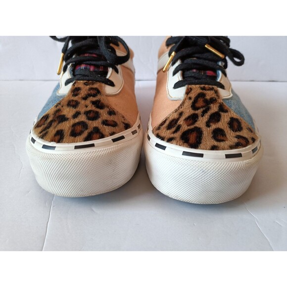 Vans Bold Ni Bender Sneakers Men's 11 Leopard Print Denim Houndstooth Shoes - Picture 2 of 11